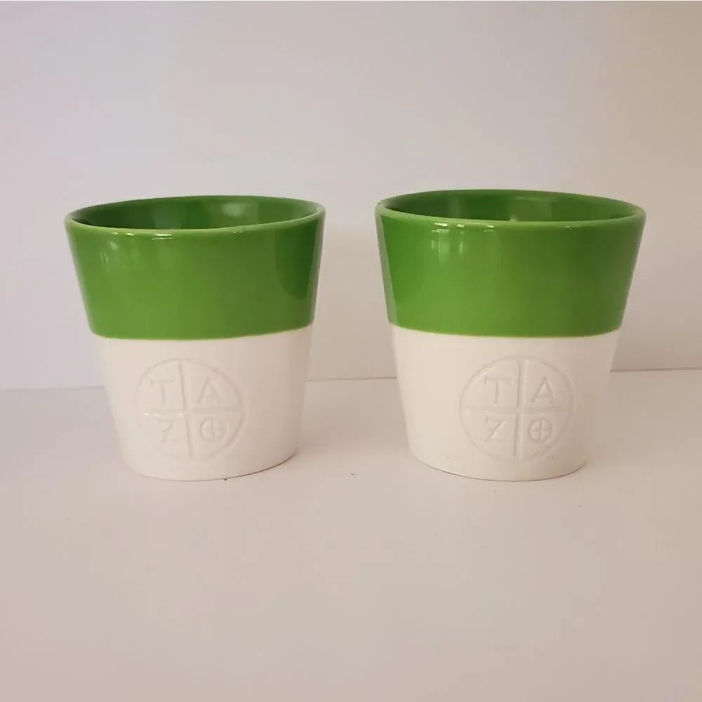 Starbucks Tazo Tea Cups Set of 2 Green